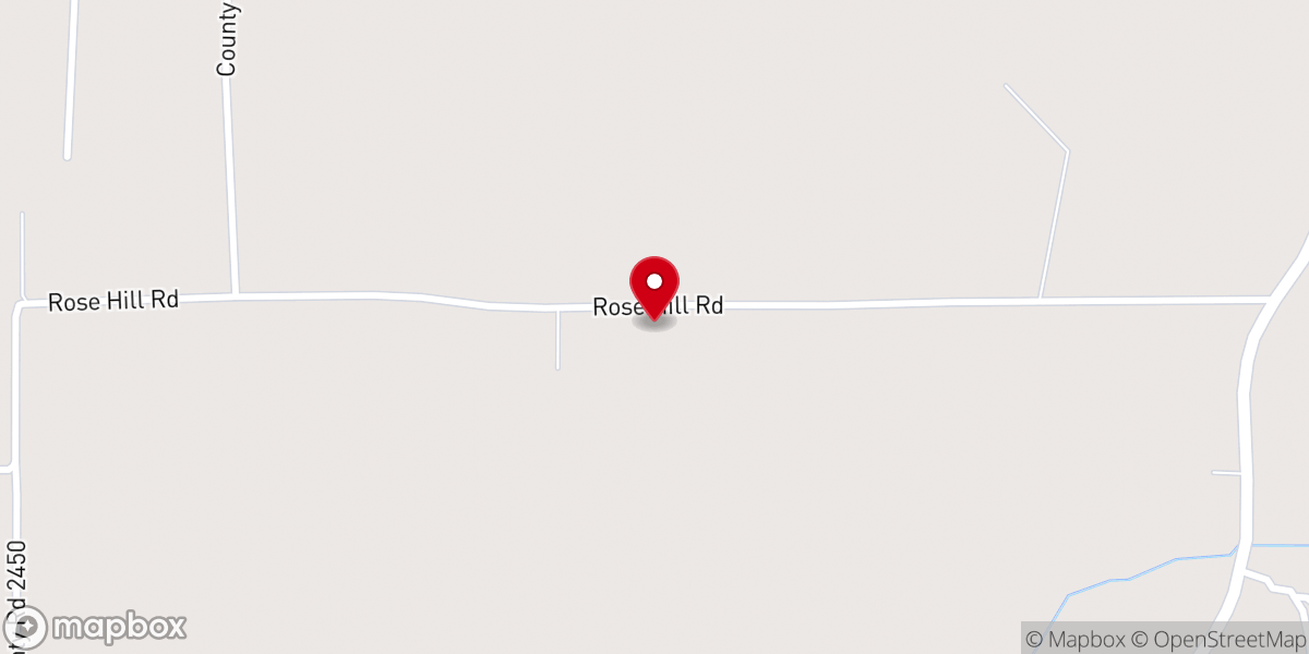 Map showing location of Rose Hill Baptist Church