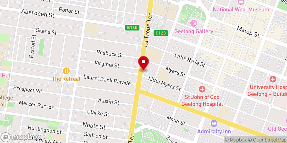 Map showing location of South Barwon Christian Reformed Church