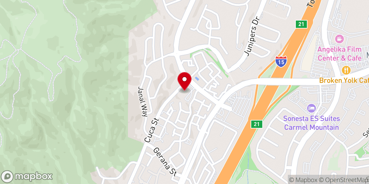 Map showing location of San Diego Bethel Korean Church