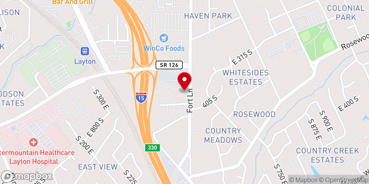 Map showing location of The Potter's House Christian Center, Layton