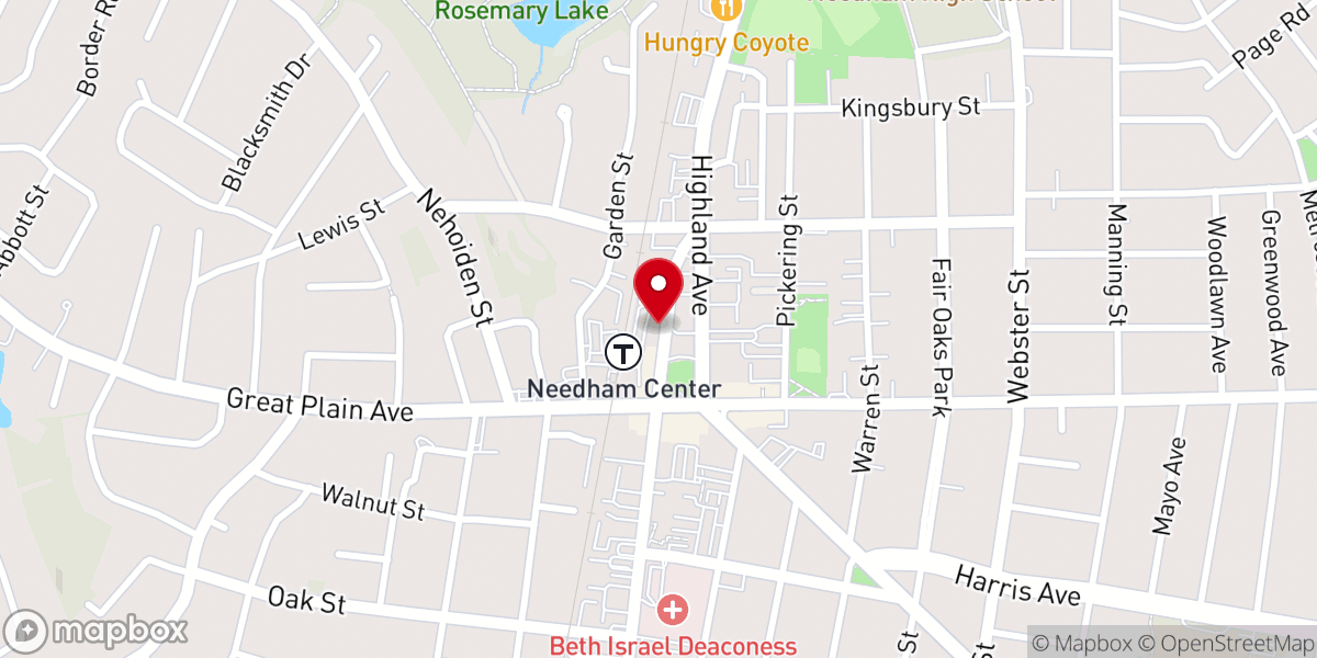 Map showing location of Needham Upholstery