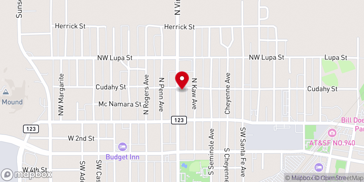 Map showing location of Bible Church of Bartlesville