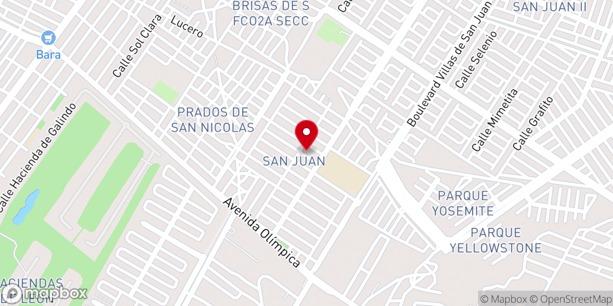 Map showing location of TEMPLO DE SAN JUAN BAUTISTA