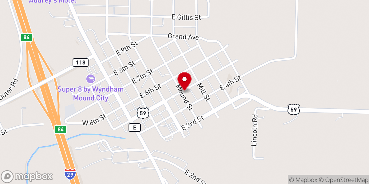 Map showing location of First Christian Church