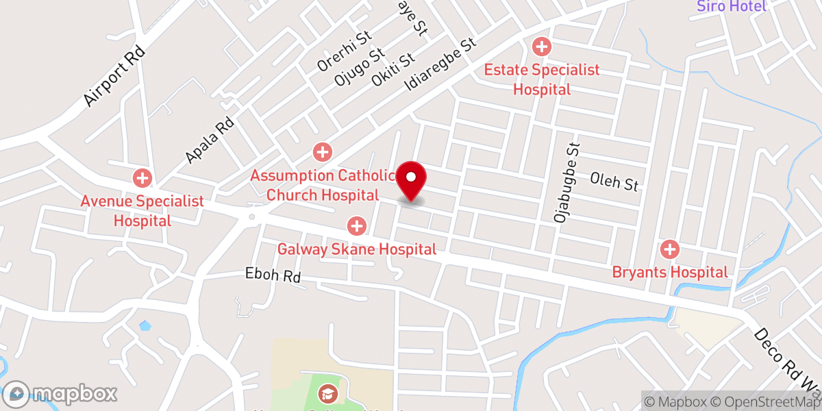 Map showing location of Pentecostal African Church