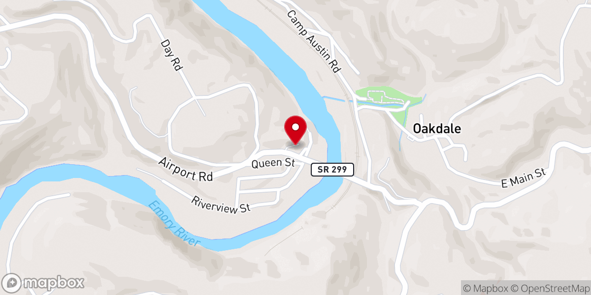Map showing location of Oakdale United Methodist Church