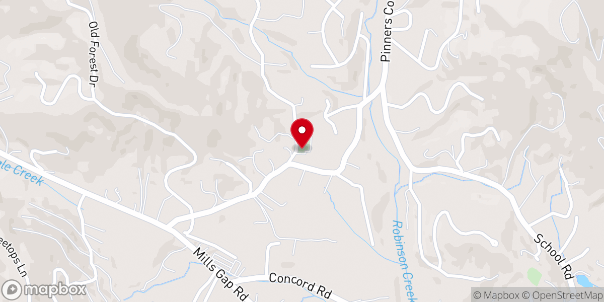 Map showing location of Chapel Hill Baptist Church