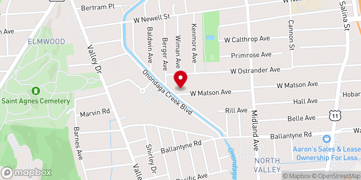 Map showing location of Gethsemane Baptist Church