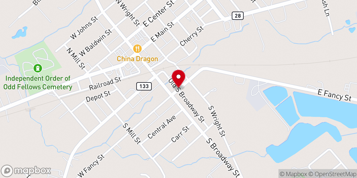 Map showing location of Pavilion Church