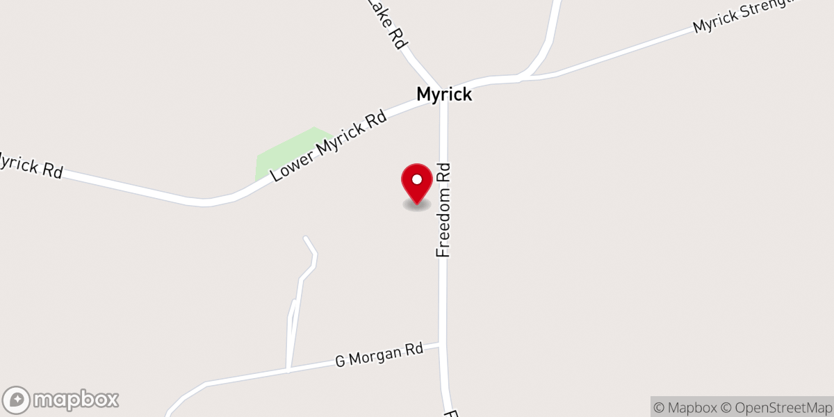 Map showing location of Freedom Baptist Church