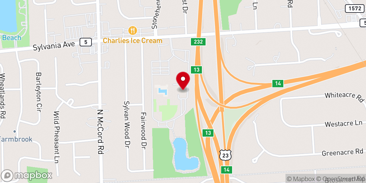 Map showing location of Congregation B'nai Israel