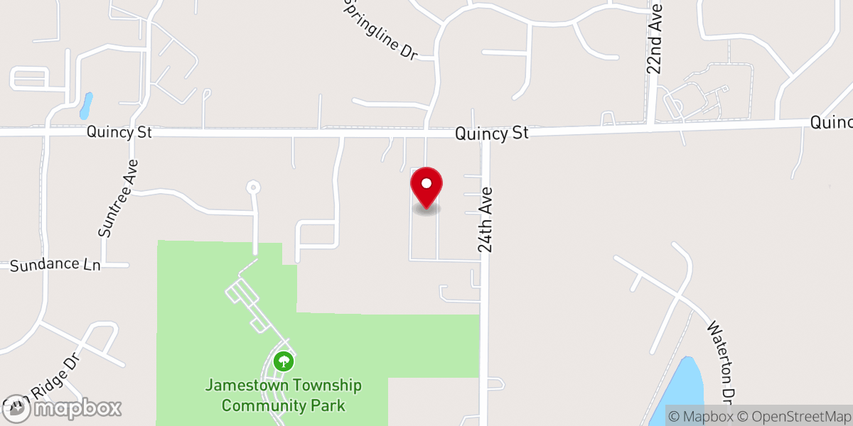 Map showing location of Jamestown Baptist Church