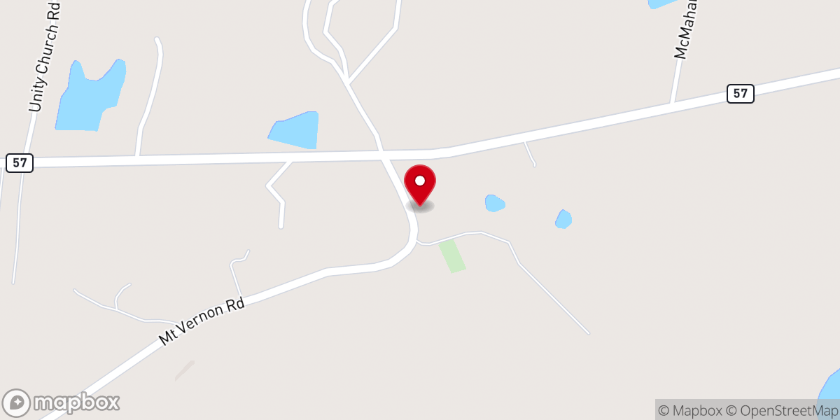 Map showing location of Mt Vernon C. P. Church