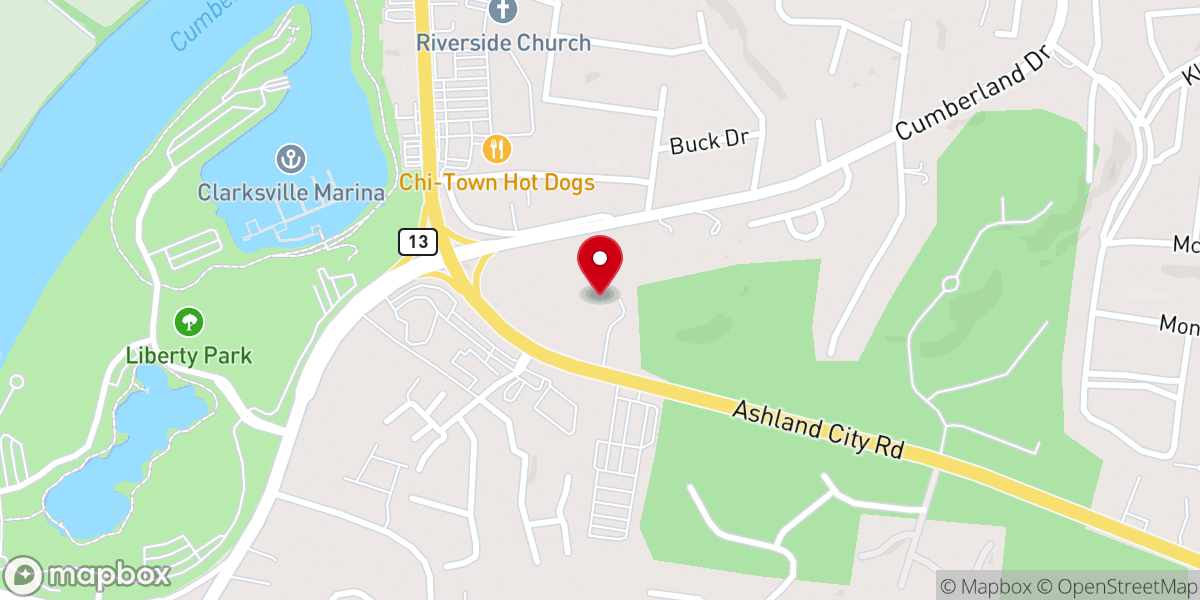 Map showing location of Clarksville International Church