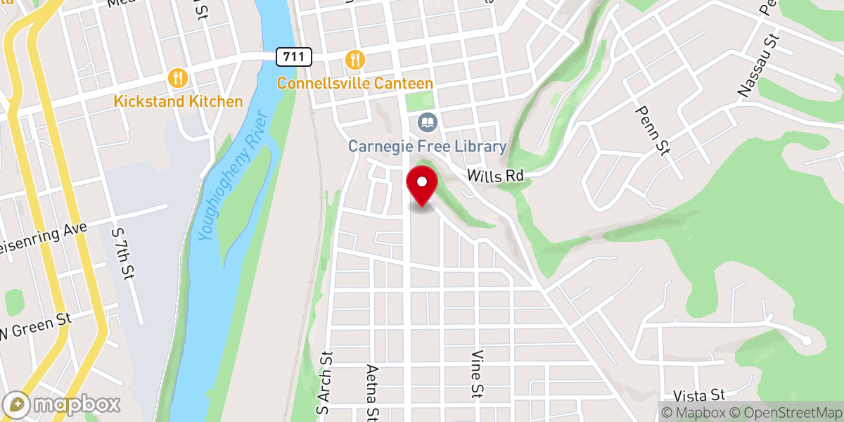 Map showing location of Wesley Methodist Church