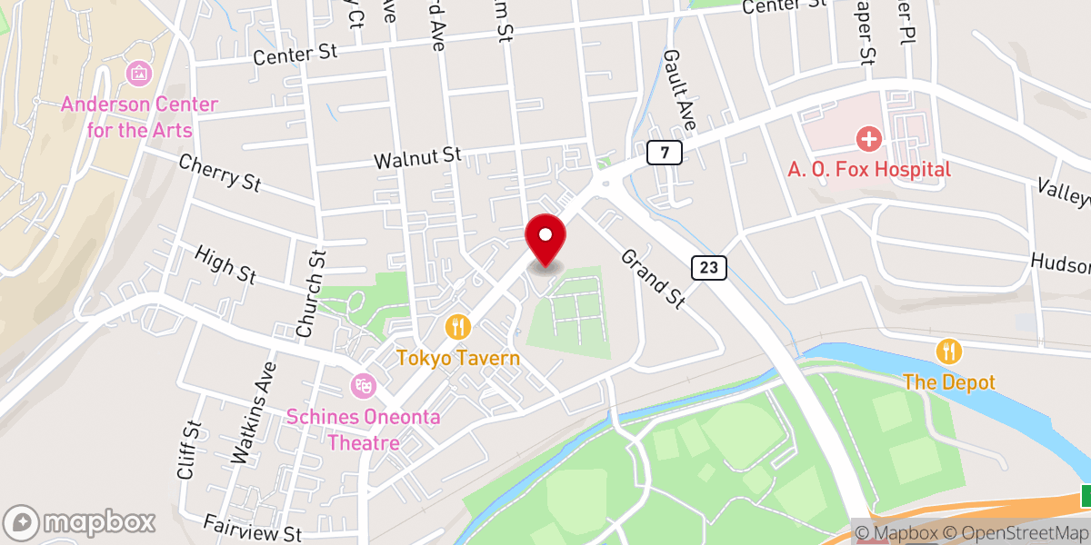 Map showing location of First Presbyterian Church