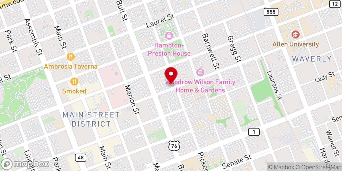 Map showing location of Baptist Educational and Missionary Convention of South Carolina