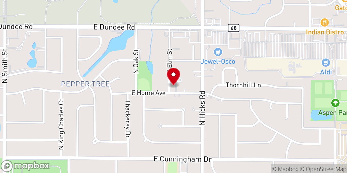 Map showing location of Chicago Indian Church Assemblies of God