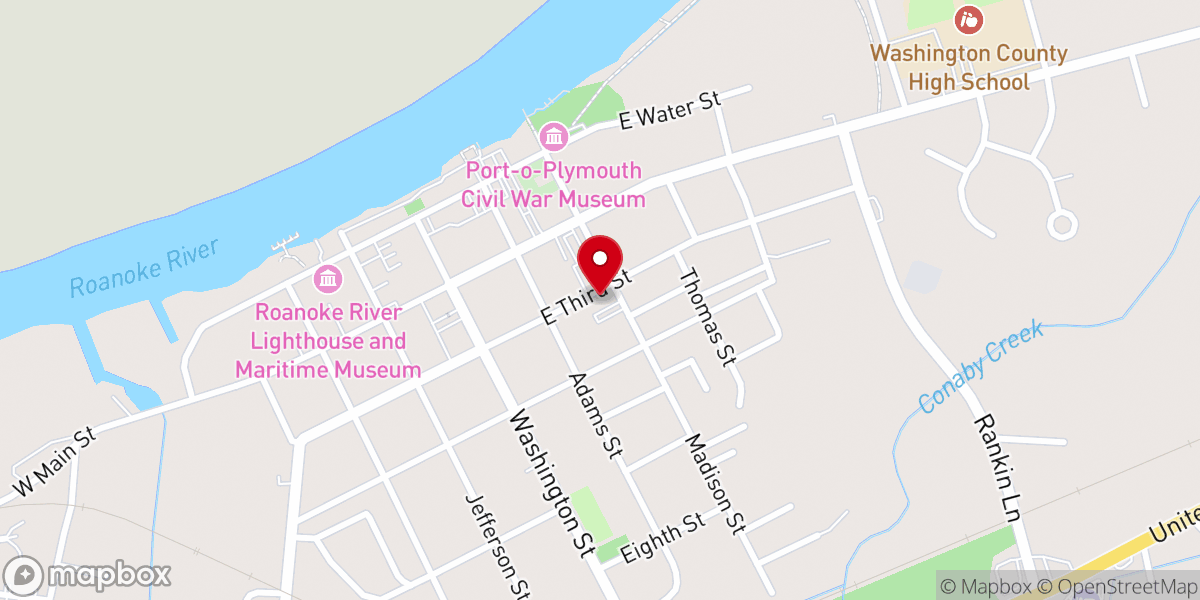 Map showing location of New Chapel Baptist Church