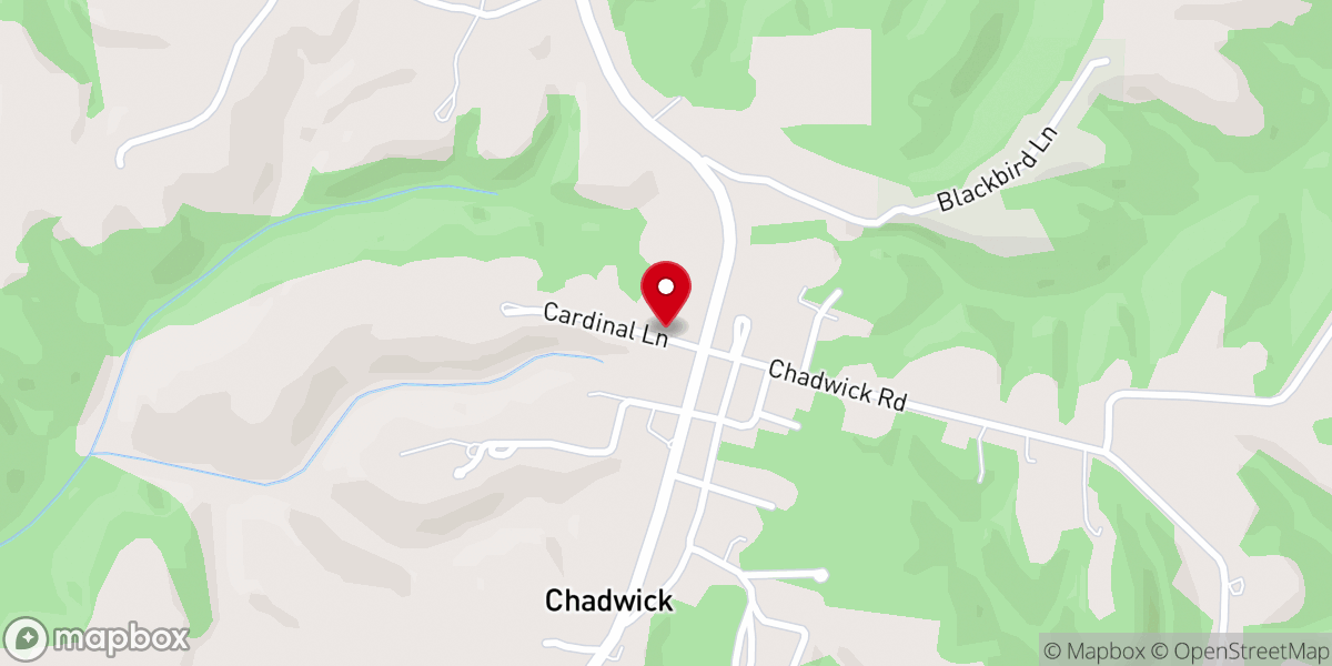 Map showing location of Chadwick Union Church