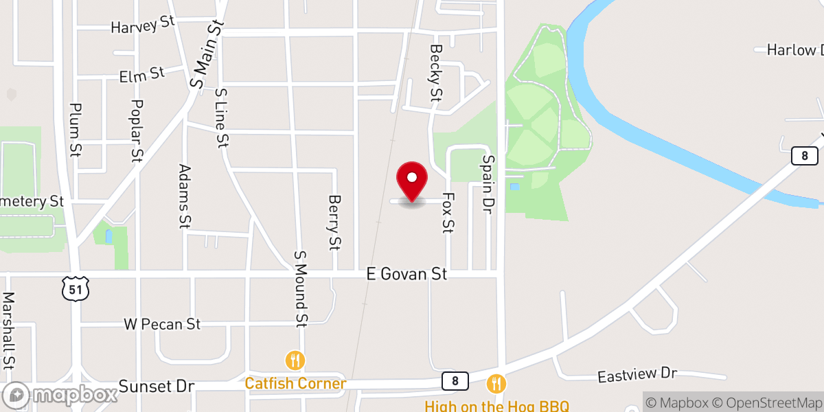 Map showing location of Mount Herman AME Church