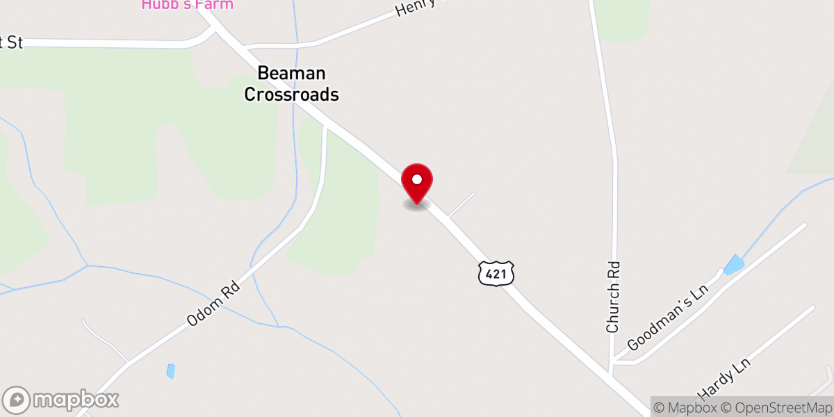 Map showing location of Sampson Chapel