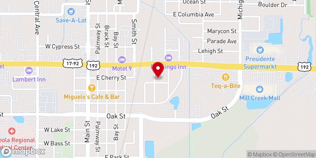 Map showing location of Kissimmee Spanish Seventh-day Adventist Church