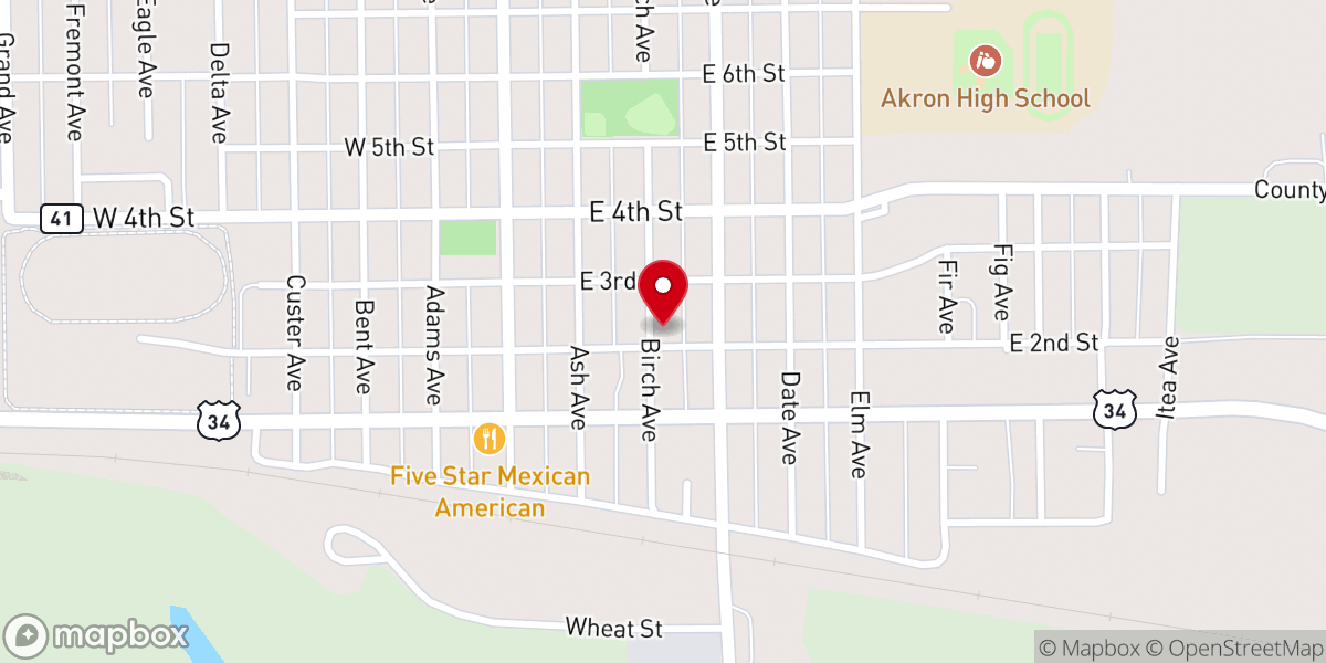 Map showing location of Trinity Lutheran Church