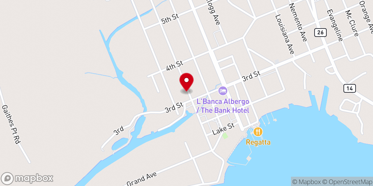 Map showing location of Lake Arthur First United Methodist Church