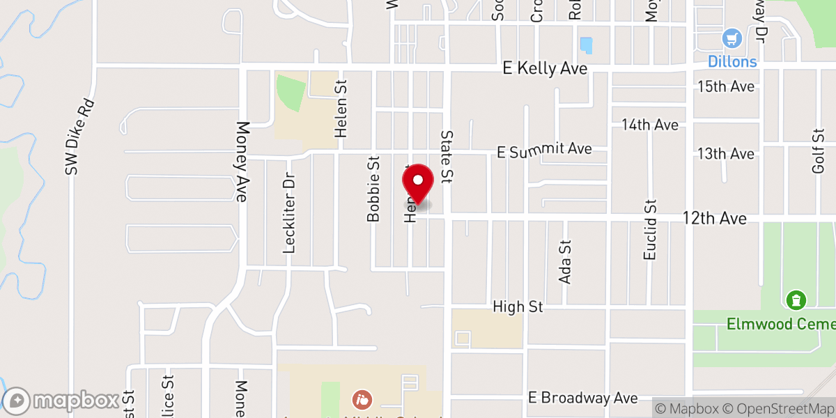 Map showing location of New Life Tabernacle