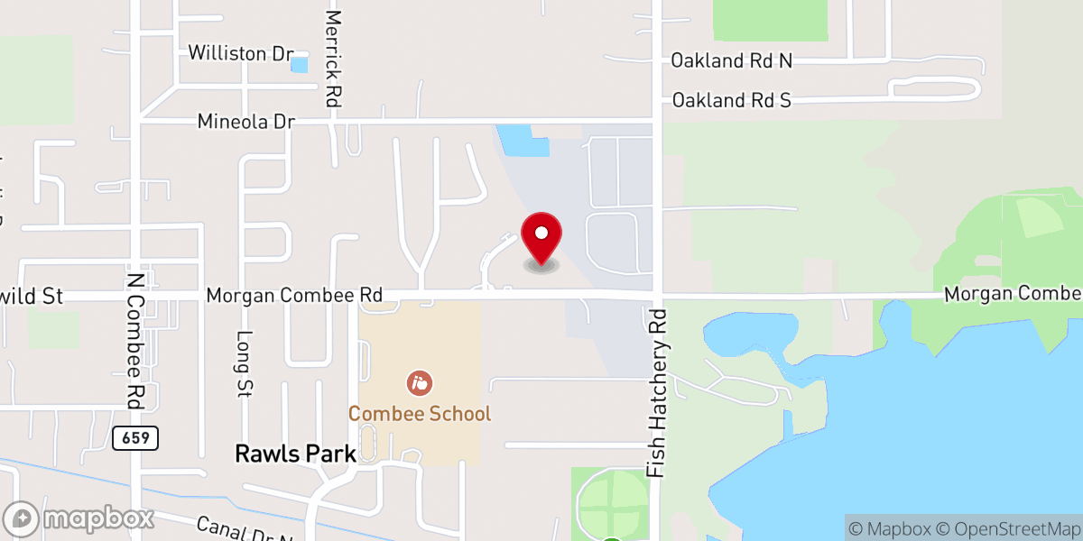 Map showing location of New Hope Revival Center