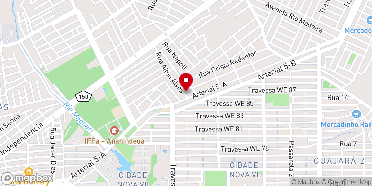 Map showing location of Igreja Batista Emanuel