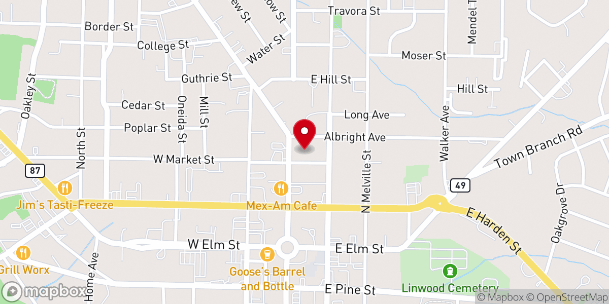 Map showing location of First United Methodist Church