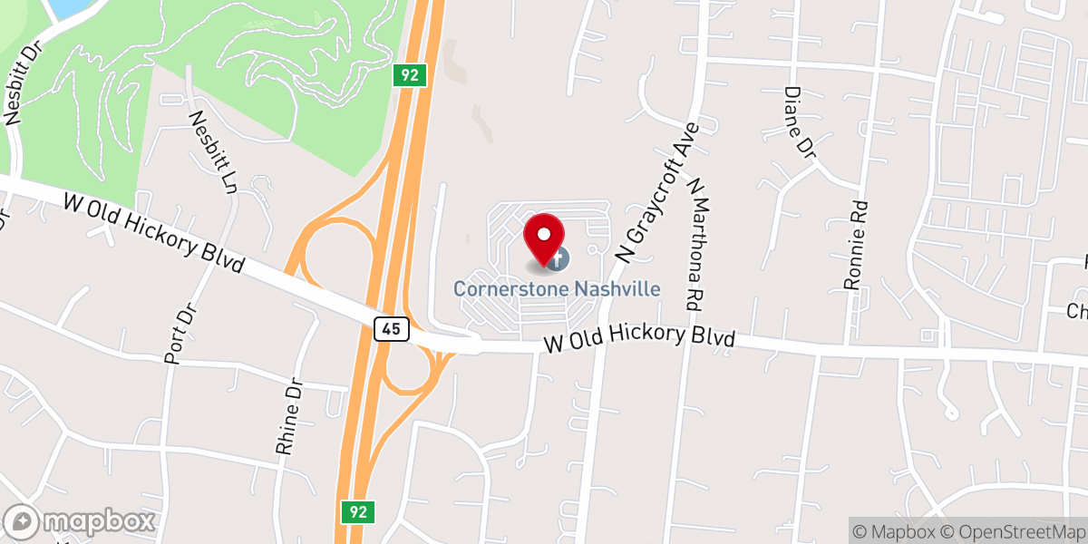 Map showing location of Cornerstone Nashville