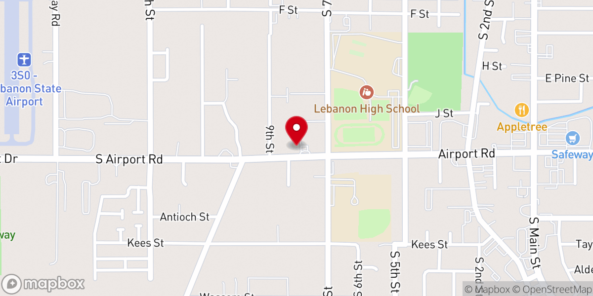 Map showing location of Lebanon Christian