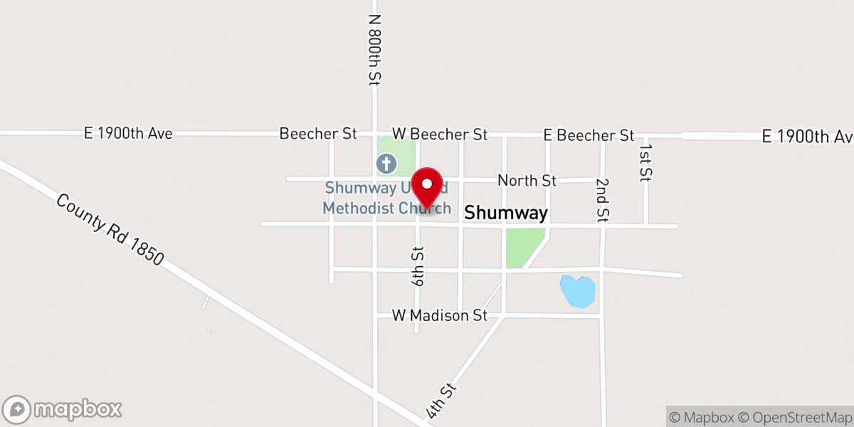 Map showing location of Trinity Lutheran Church