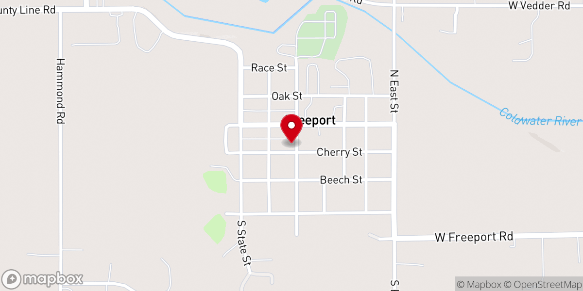 Map showing location of The Gathering Place of Freeport