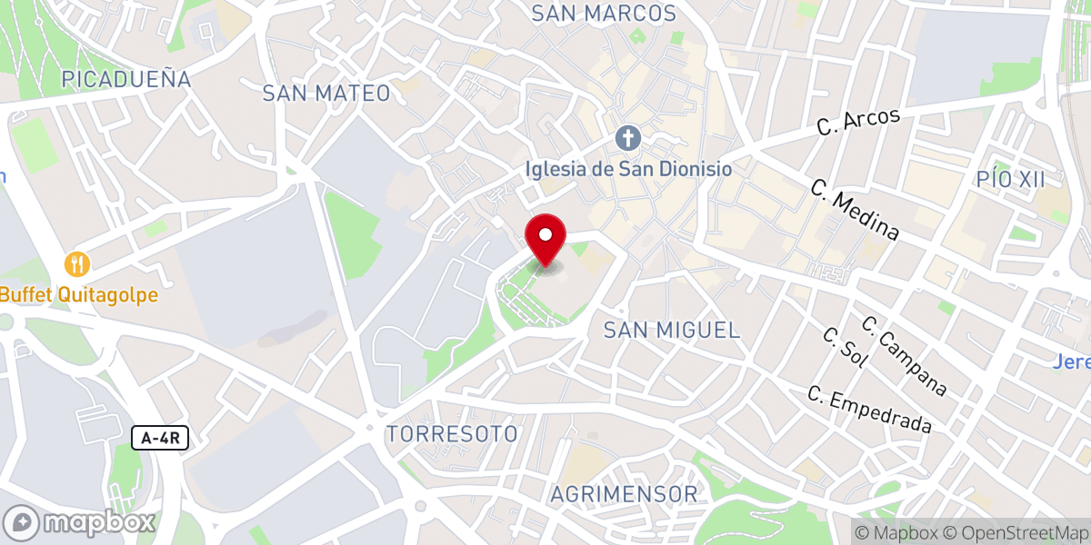 Map showing location of Alcázar de Jerez de la Frontera