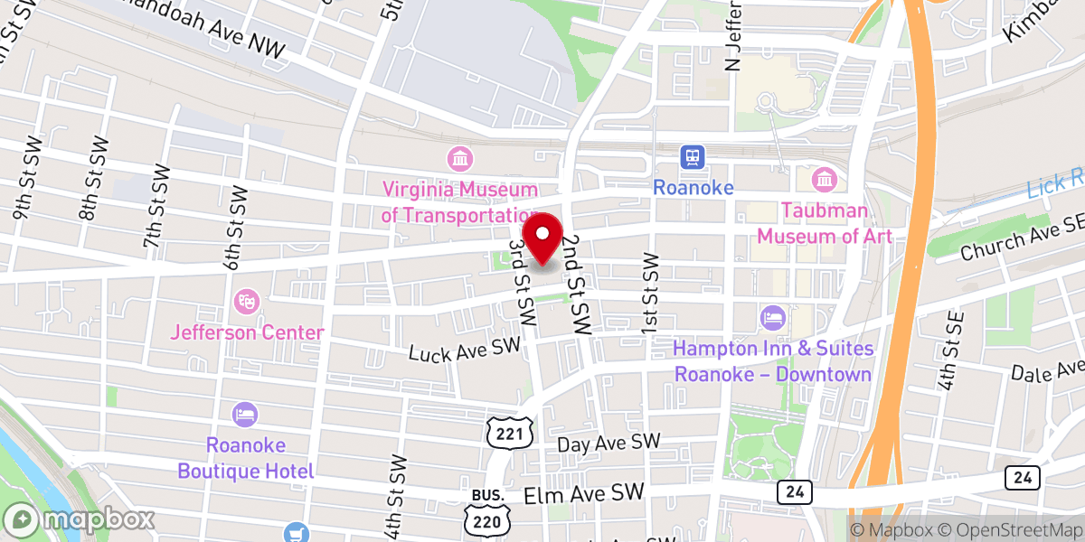 Map showing location of Commissioner of the Revenue - City of Roanoke