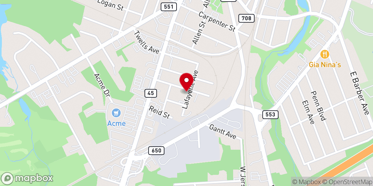 Map showing location of Gethsemane Church of Woodbury