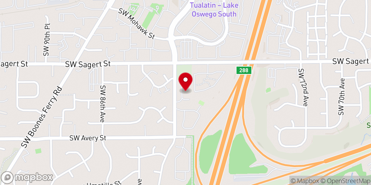 Map showing location of Tualatin United Methodist Church