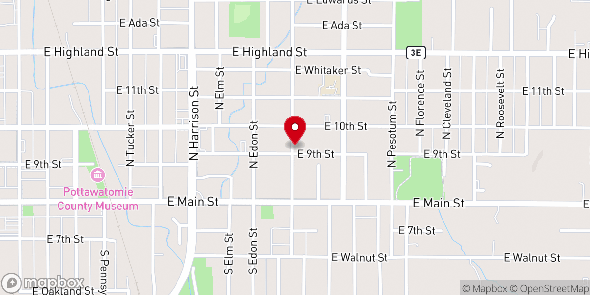 Map showing location of St Mark's United Methodist Church