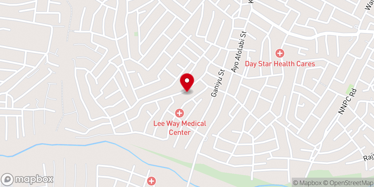 Map showing location of RCCG SOLOMON'S PORCH ABORU