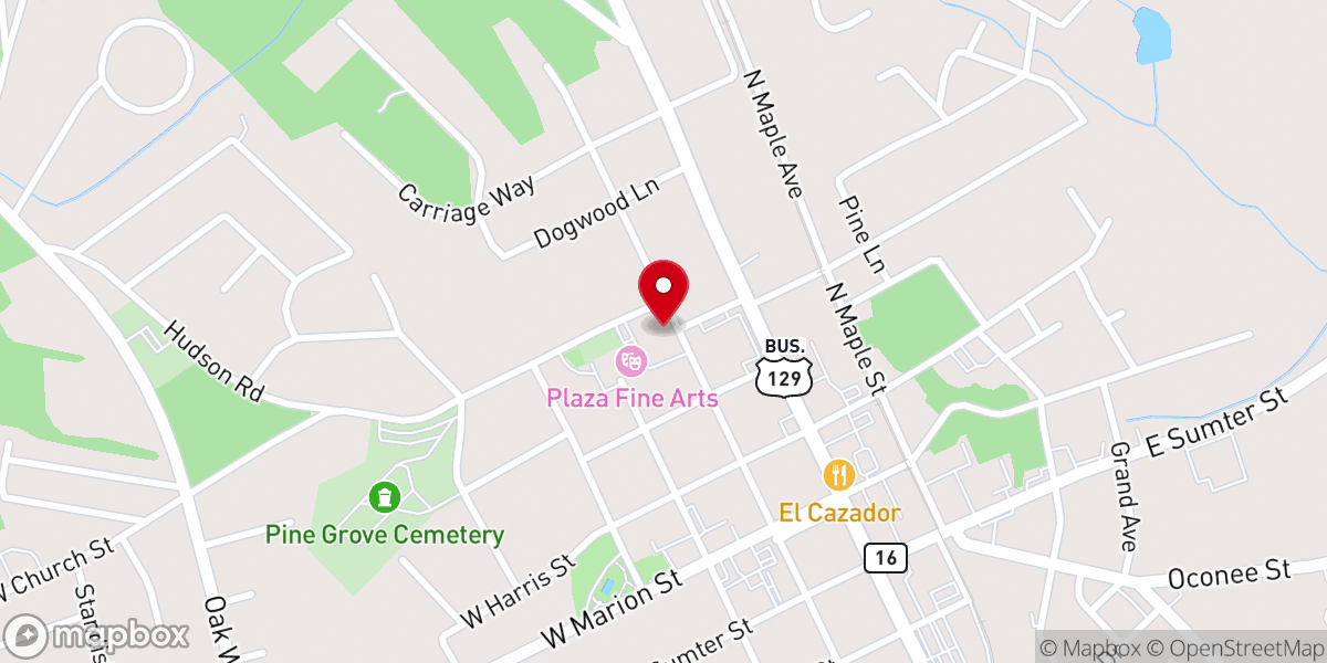 Map showing location of Eatonton Presbyterian Church