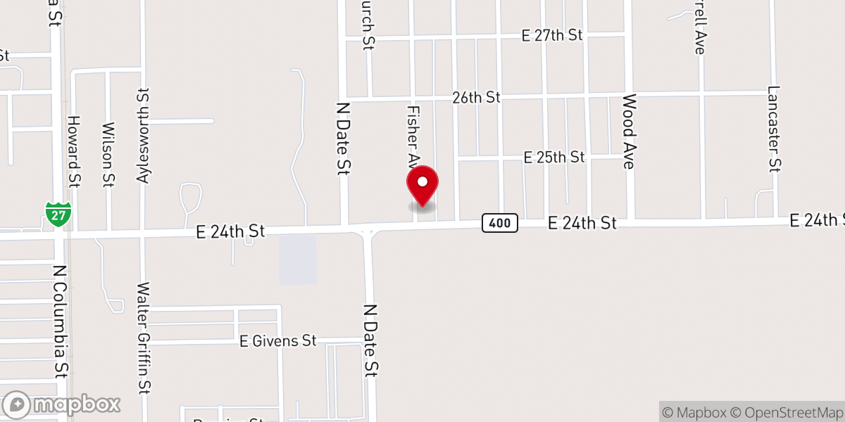 Map showing location of Seth Ward Baptist Church