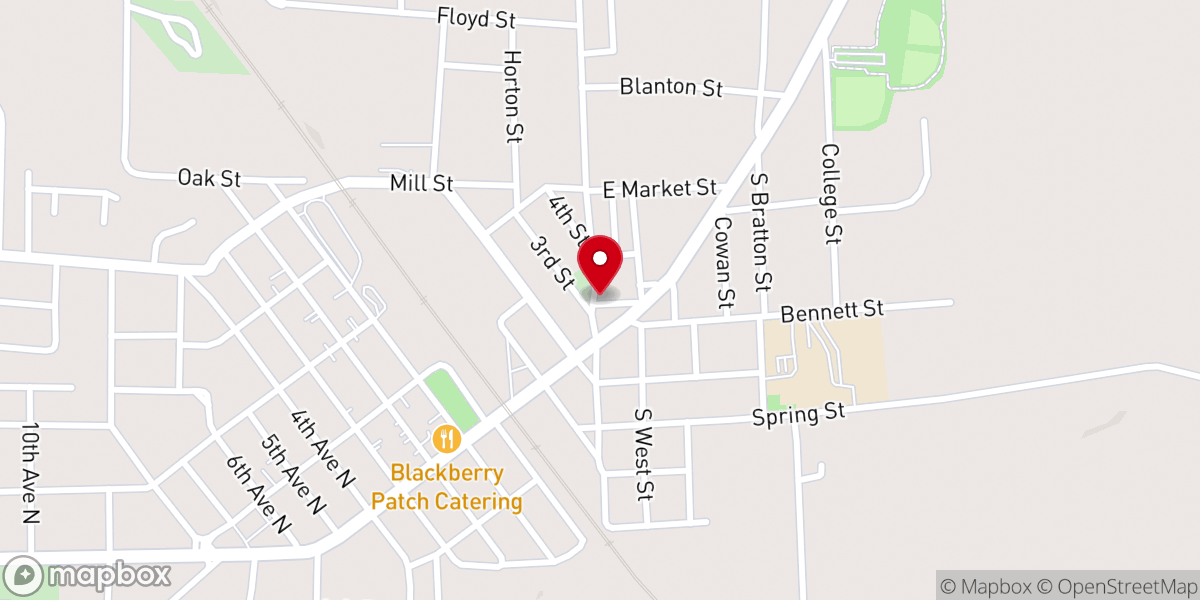 Map showing location of Decherd Seventh-day Adventist Church
