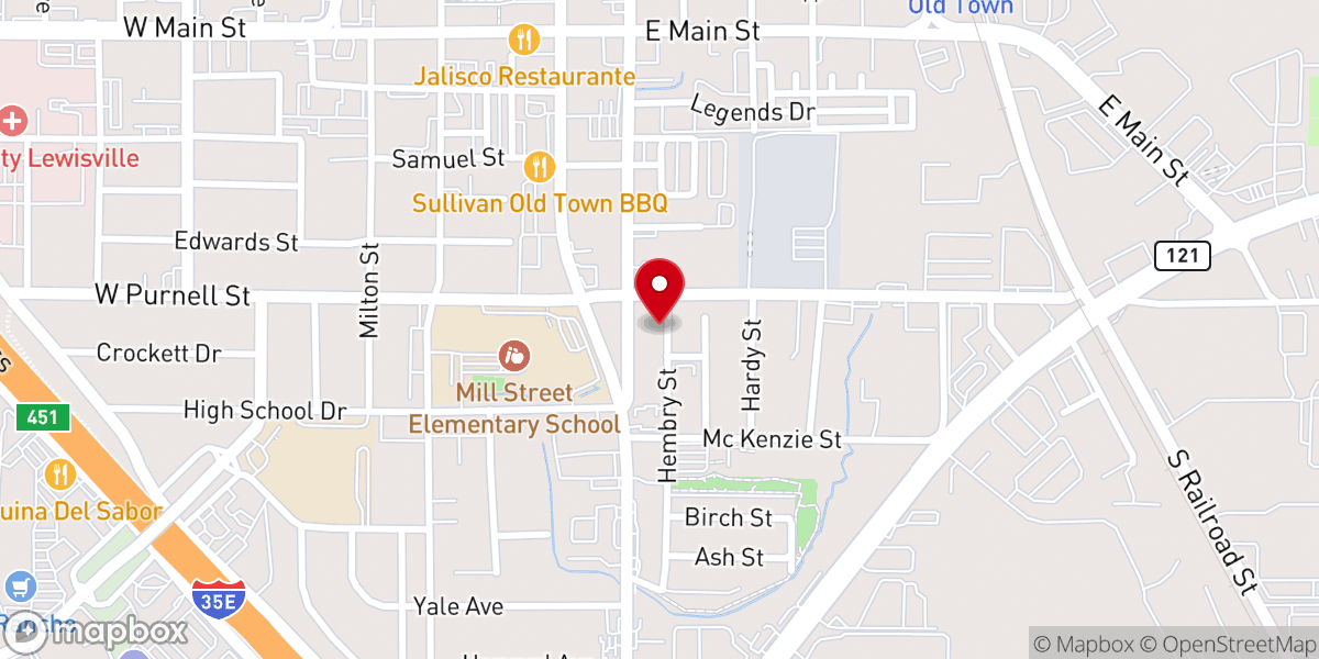 Map showing location of Lane Chapel CME Church