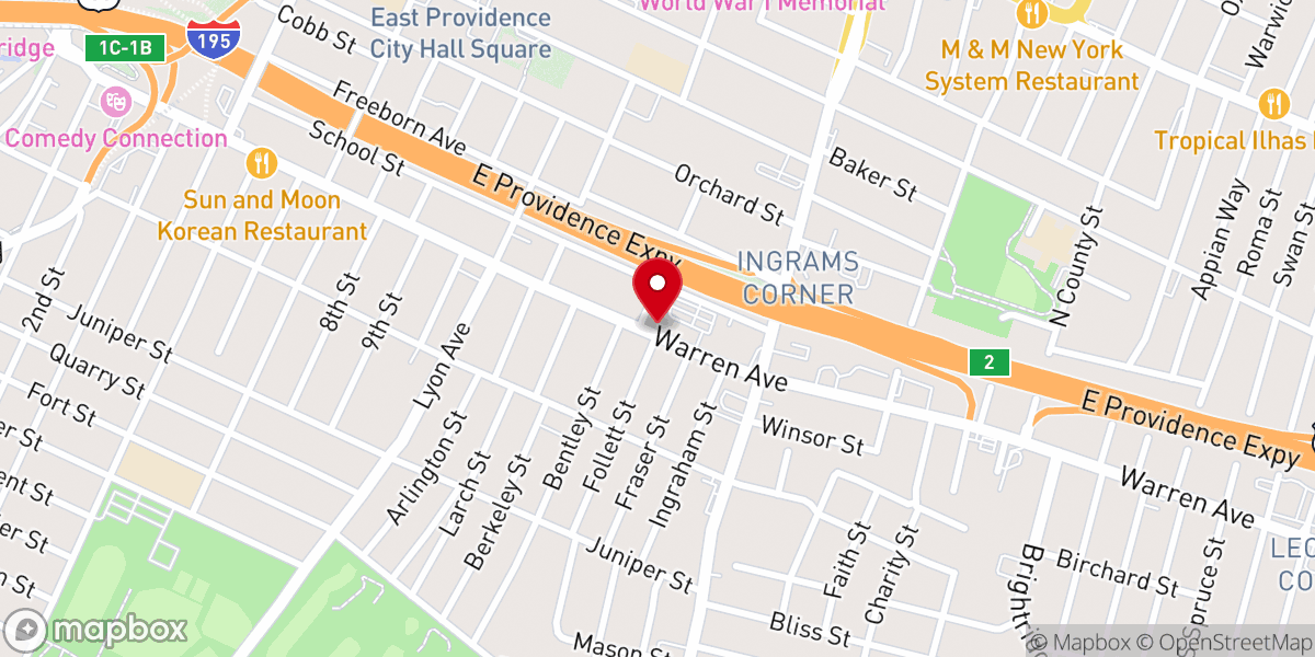 Map showing location of The Father’s House Church Rhode Island