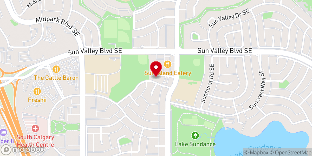 Map showing location of St. Paul's Anglican Church, Calgary