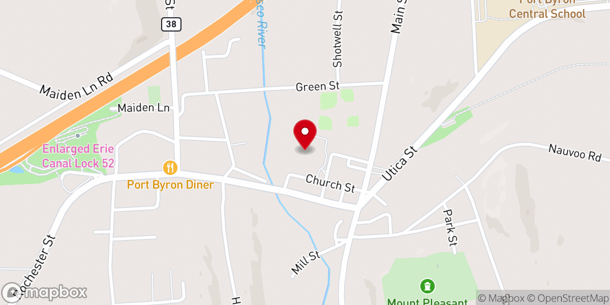Map showing location of Port Byron Apartments